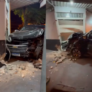 Motorista passa mal e colide caminhonete contra panificadora em Sarandi